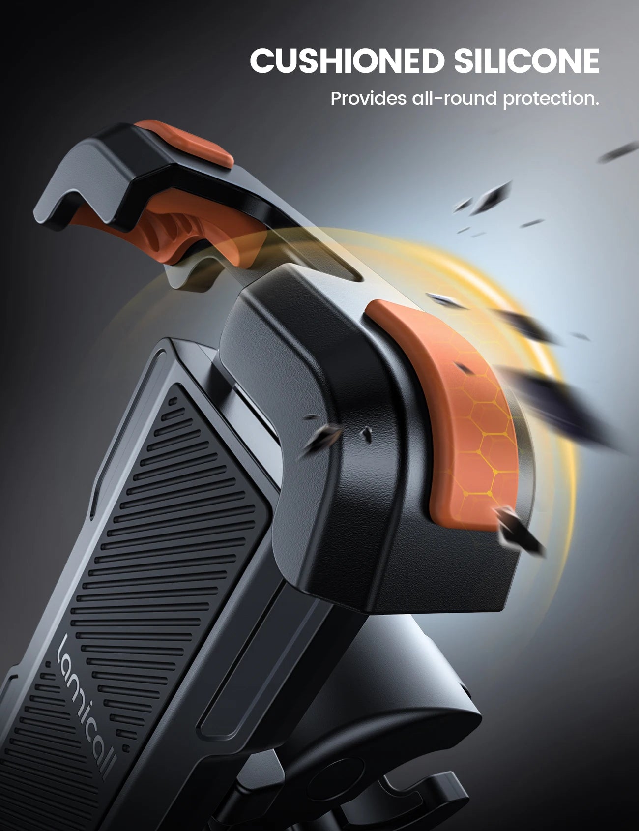 Lamicall BP07 Shockproof Bike Phone Holder Universal Motorcycle Phone Mount Stable Bicycle Phone Mount for Scooter Smart Phone