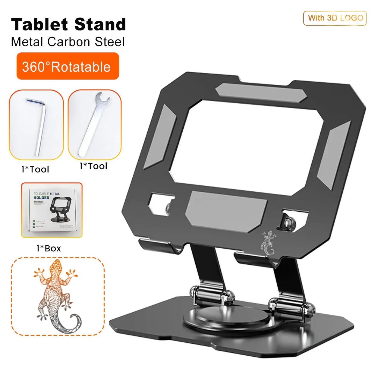 OEM Metal Carbon 360 Degree Rotation Laptop Tablet Stand Adjustable Laptop Stand for Desk Carbon Steel Computer Stand for Laptop