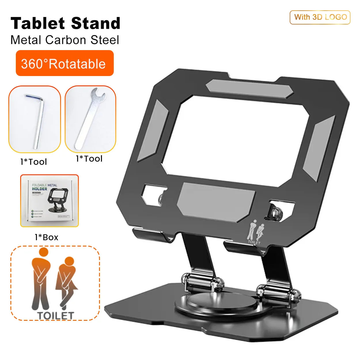 OEM Metal Carbon 360 Degree Rotation Laptop Tablet Stand Adjustable Laptop Stand for Desk Carbon Steel Computer Stand for Laptop