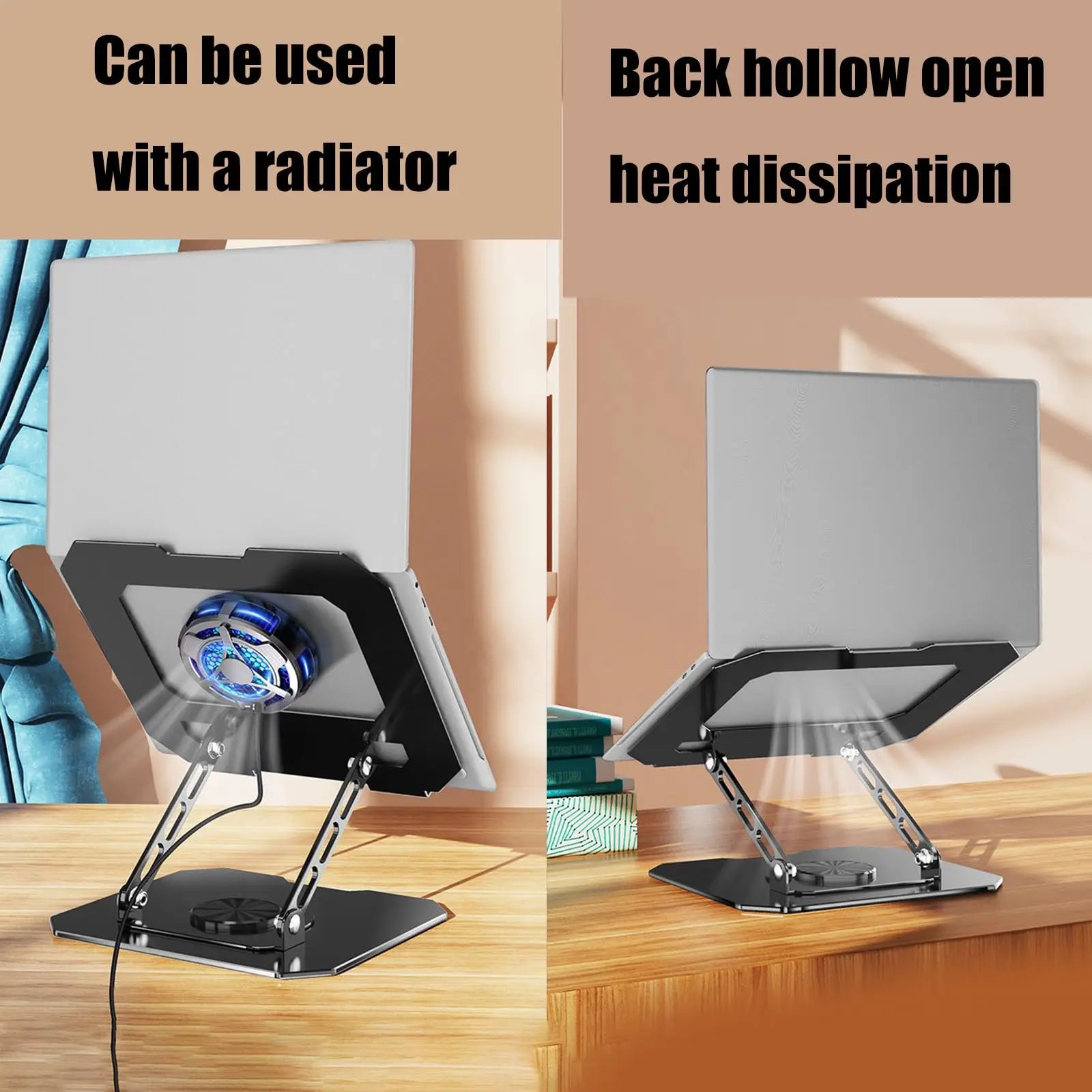 OEM Metal Carbon 360 Degree Rotation Laptop Tablet Stand Adjustable Laptop Stand for Desk Carbon Steel Computer Stand for Laptop