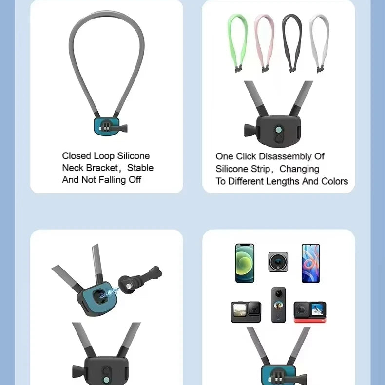 Adjustable Magnetic ABS Telesin Mobile Phone Holder for for 4-7.2 Popular Free-Hand Vlog Recording Flexible Desk Bed