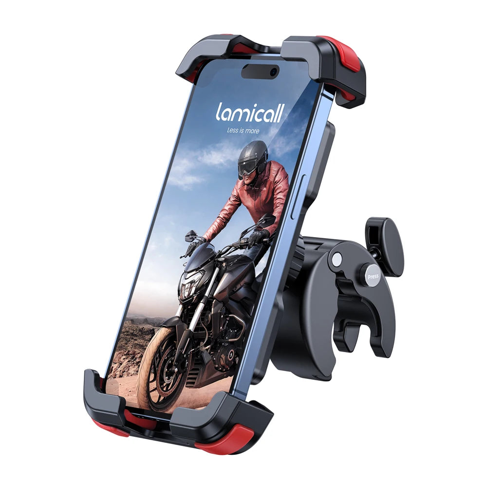 Lamicall BP07 Shockproof Bike Phone Holder Universal Motorcycle Phone Mount Stable Bicycle Phone Mount for Scooter Smart Phone