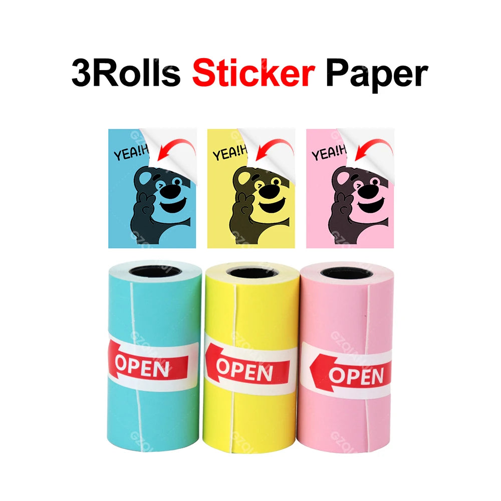 58mm Photo Label Portable Mini Thermal Printer Sticker Memo Tag Printing Cute Bluetooth Printer for IOS Android or 57mm Paper