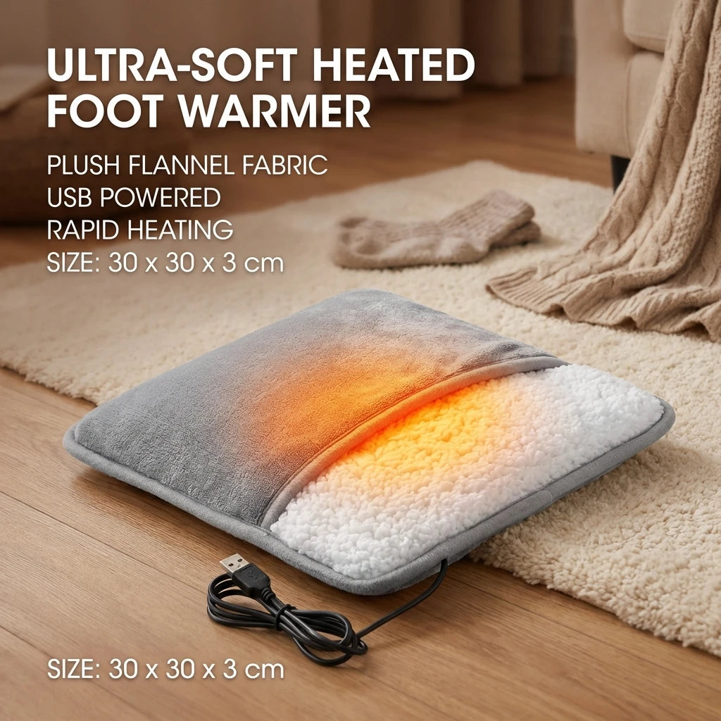 Winter Electric Foot Heating Pad Soft Washable Flannel Foot Warmer with Constant Temperature Heating Foot Warming Mat