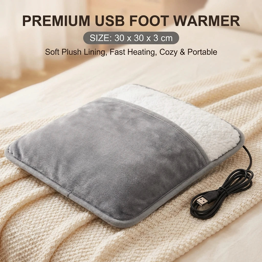 Winter Electric Foot Heating Pad Soft Washable Flannel Foot Warmer with Constant Temperature Heating Foot Warming Mat