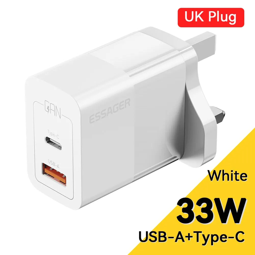 Essager USB C Charger 33W GaN Type C PD Fast Charging For iPhone 14 13 12 11 Pro Max XS 8 P For iPad Pro Air iPad Mini