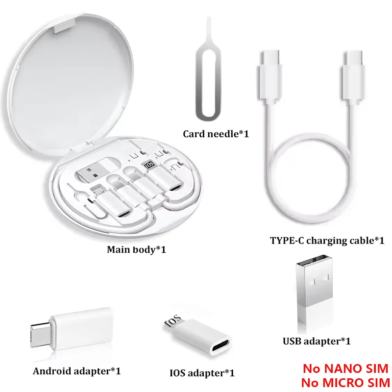 Multi USB Type C to C 60W Charging Adapter Cable Kit USB C to Lighting Conversion Set USB A & Type C to Micro/Type C/Lighting