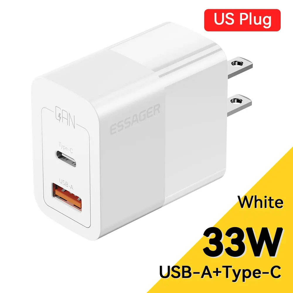 Essager USB C Charger 33W GaN Type C PD Fast Charging For iPhone 14 13 12 11 Pro Max XS 8 P For iPad Pro Air iPad Mini