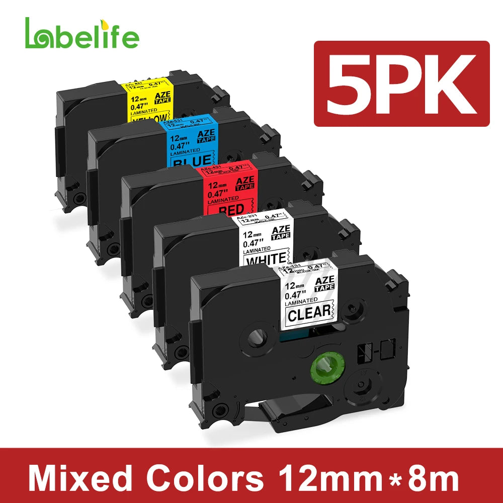 E1000PRO Tube Label Printer Sticker Label Printer & Label Tape 12mm Compatible for Brother Ptouch Label Machine TZe-231 HSe-231