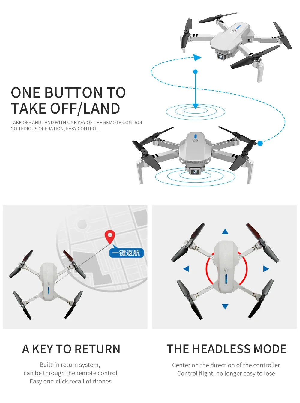 2025 E88 Professional HD 4K RC Drone Wide Angle Camera Foldable Helicopter Quadcopter Aircraft Kid Gift Toys By KBDFA