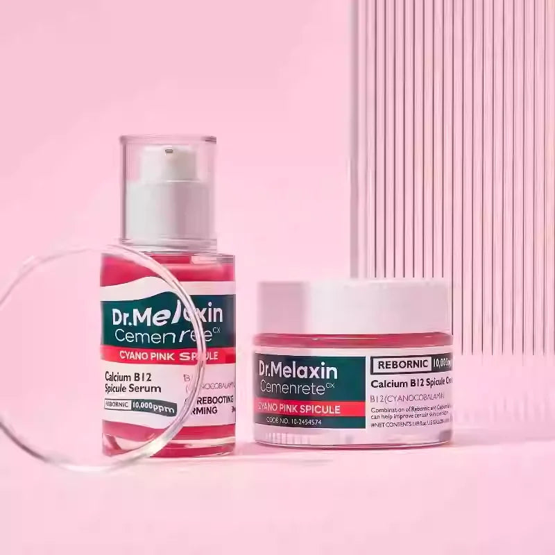Dr.Melaxin Calcium B12 Pink Spicule Serum Cream Lighten Dark Spot Shrink Pore Wrinkle Reduction Enhance Skin Elasticity Skincare