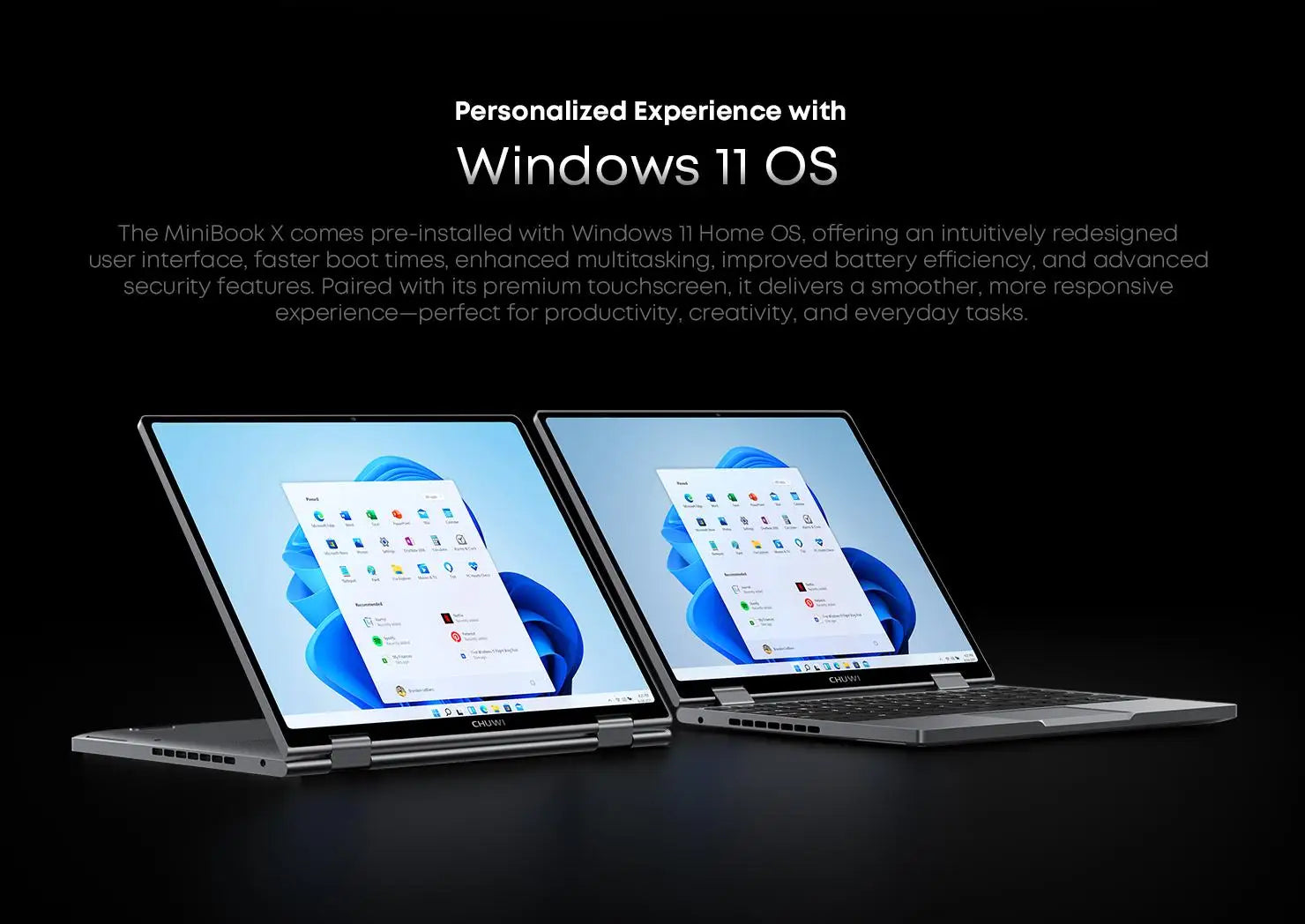 CHUWI MiniBook X 2 in 1 Laptop Intel N150(up to 3.6GHz) 512GB ROM 16GB LPDDR5 10.51" 1200x1920 FHD IPS Windows 11 Notebook