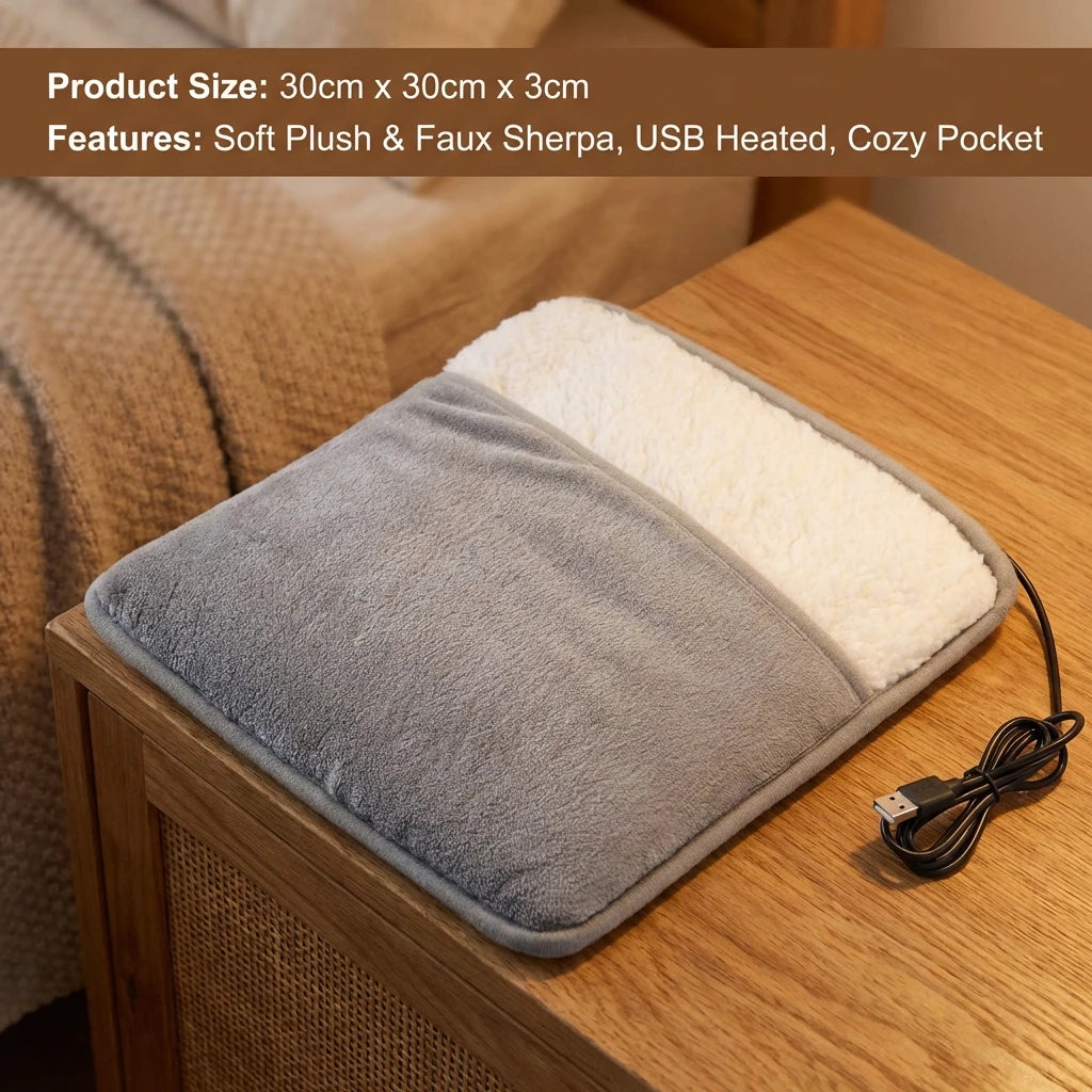 Winter Electric Foot Heating Pad Soft Washable Flannel Foot Warmer with Constant Temperature Heating Foot Warming Mat