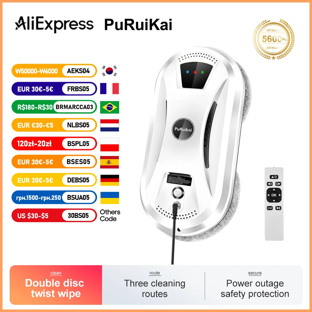 PuRuiKai Ultra thin Robot vacuum cleaner window cleaning robot window  electric glass limpiacristales remote control for home