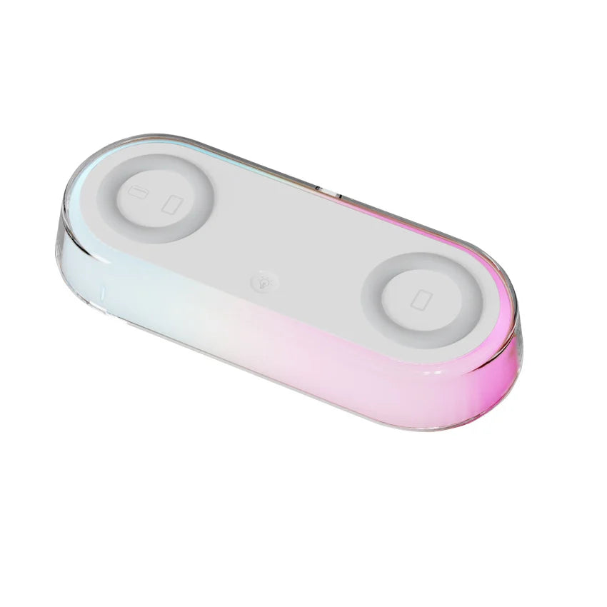 Alarm Clock Wireless Chargers Pad Phone Bedroom Lamp Night Light Desk Thermometer For iPhone 17 16 15 14 13 Fast Charging Dock