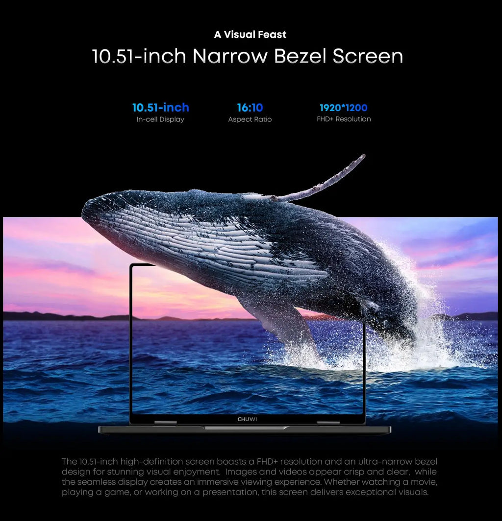 CHUWI MiniBook X 2 in 1 Laptop Intel N150(up to 3.6GHz) 512GB ROM 16GB LPDDR5 10.51" 1200x1920 FHD IPS Windows 11 Notebook