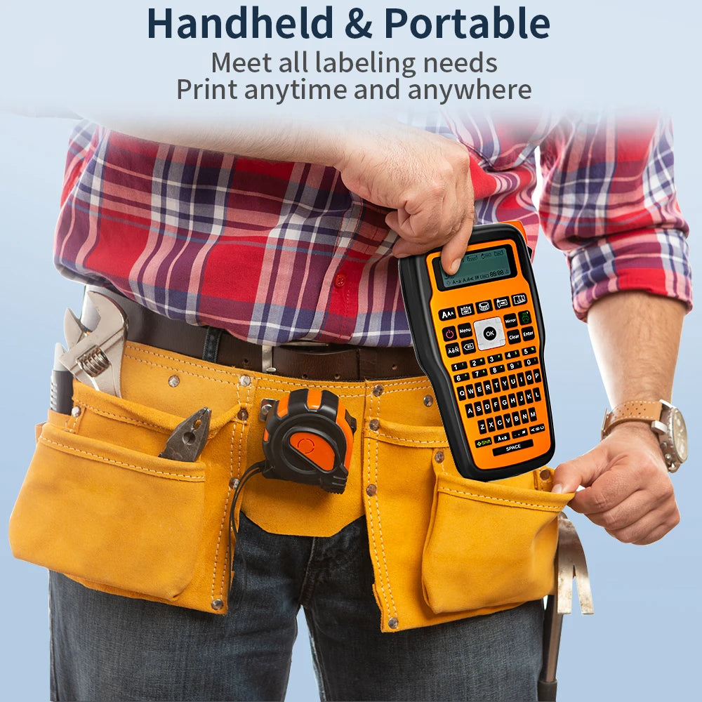 E1000PRO Tube Label Printer Sticker Label Printer & Label Tape 12mm Compatible for Brother Ptouch Label Machine TZe-231 HSe-231