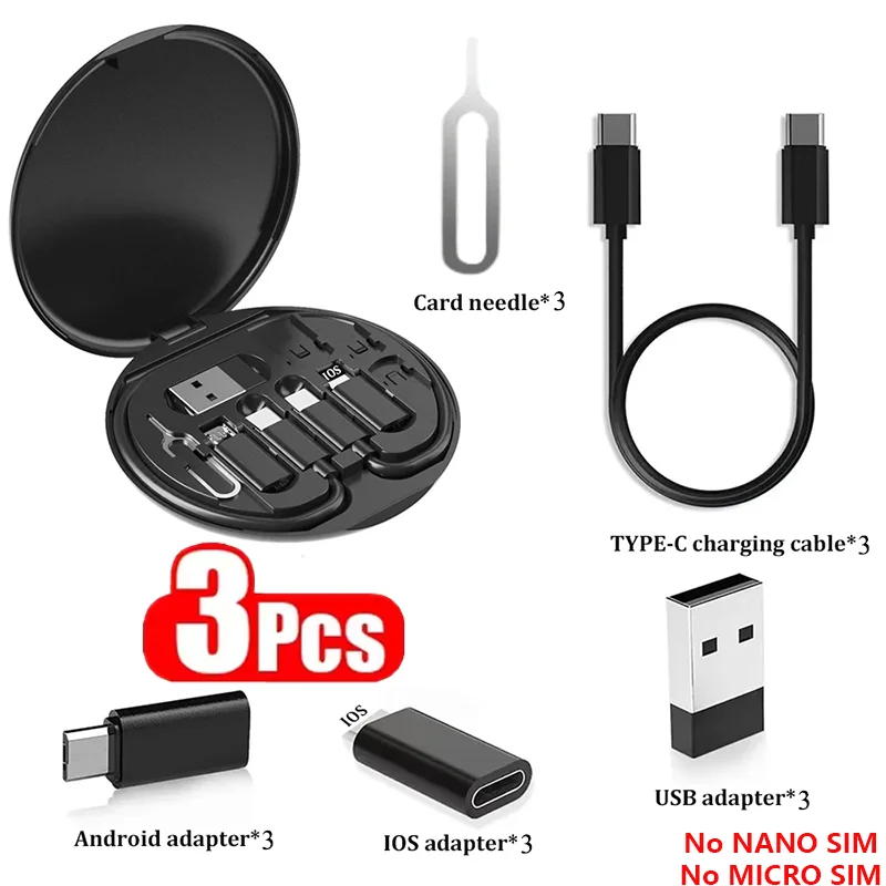 Multi USB Type C to C 60W Charging Adapter Cable Kit USB C to Lighting Conversion Set USB A & Type C to Micro/Type C/Lighting