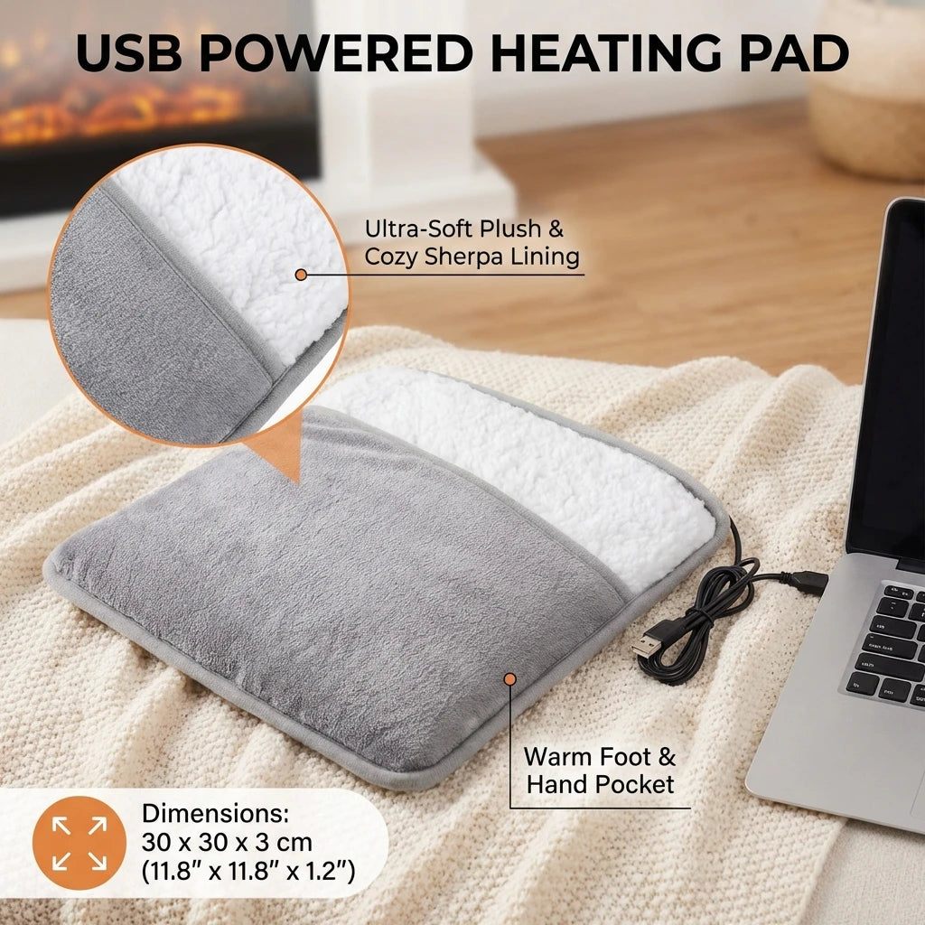 Winter Electric Foot Heating Pad Soft Washable Flannel Foot Warmer with Constant Temperature Heating Foot Warming Mat